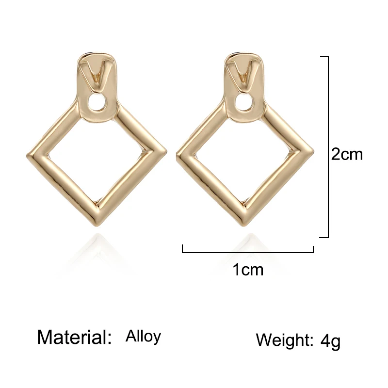 Корейский стиль модные ювелирные изделия геометрические серьги с простым дизайном ювелирные изделия серебряные золотые серьги для женщин квадратный треугольник Brincos