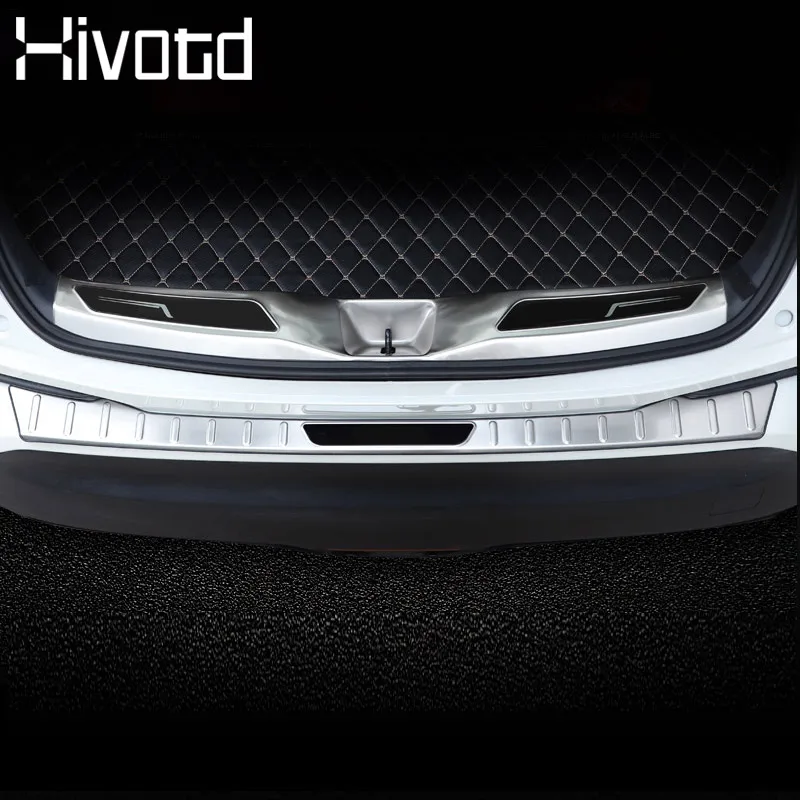 Hivotd For Toyota C-HR CHR Stainless Steel Rear Boot Bumper Plate Decoration Cover Trim Car Styling Exterior Accessories