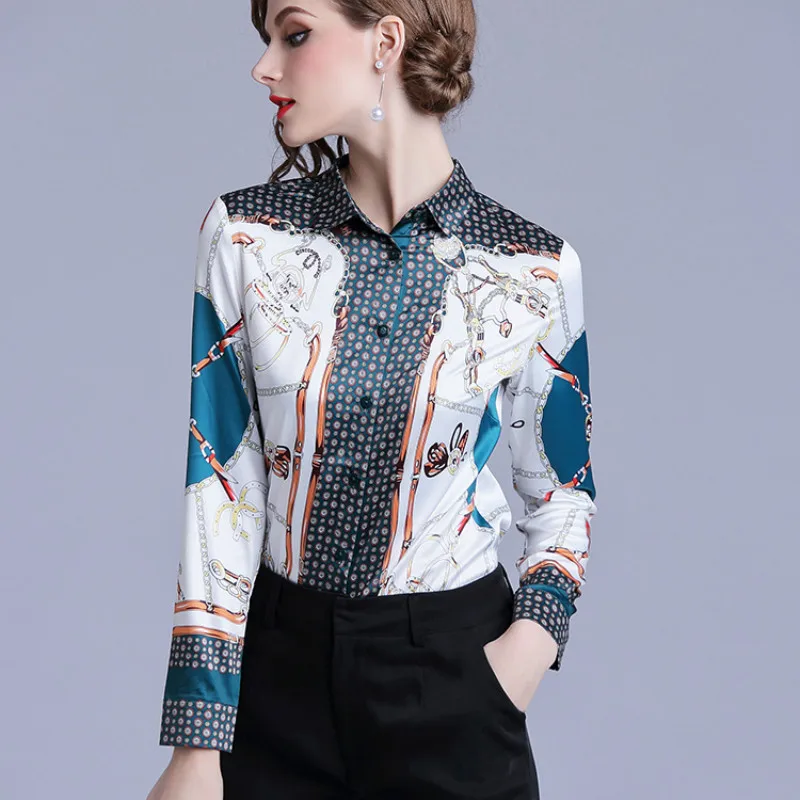 VESTLINDA Fashion Stand Collar Patchwork Zipper Blouse