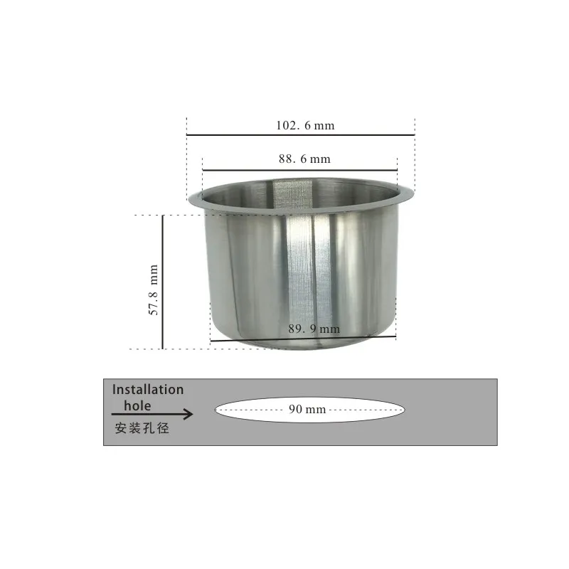 2 PCS Stainless Steel Table Cup Holder Drink Holders for RV Commercial Car Ashtray Table Cup with Golden color