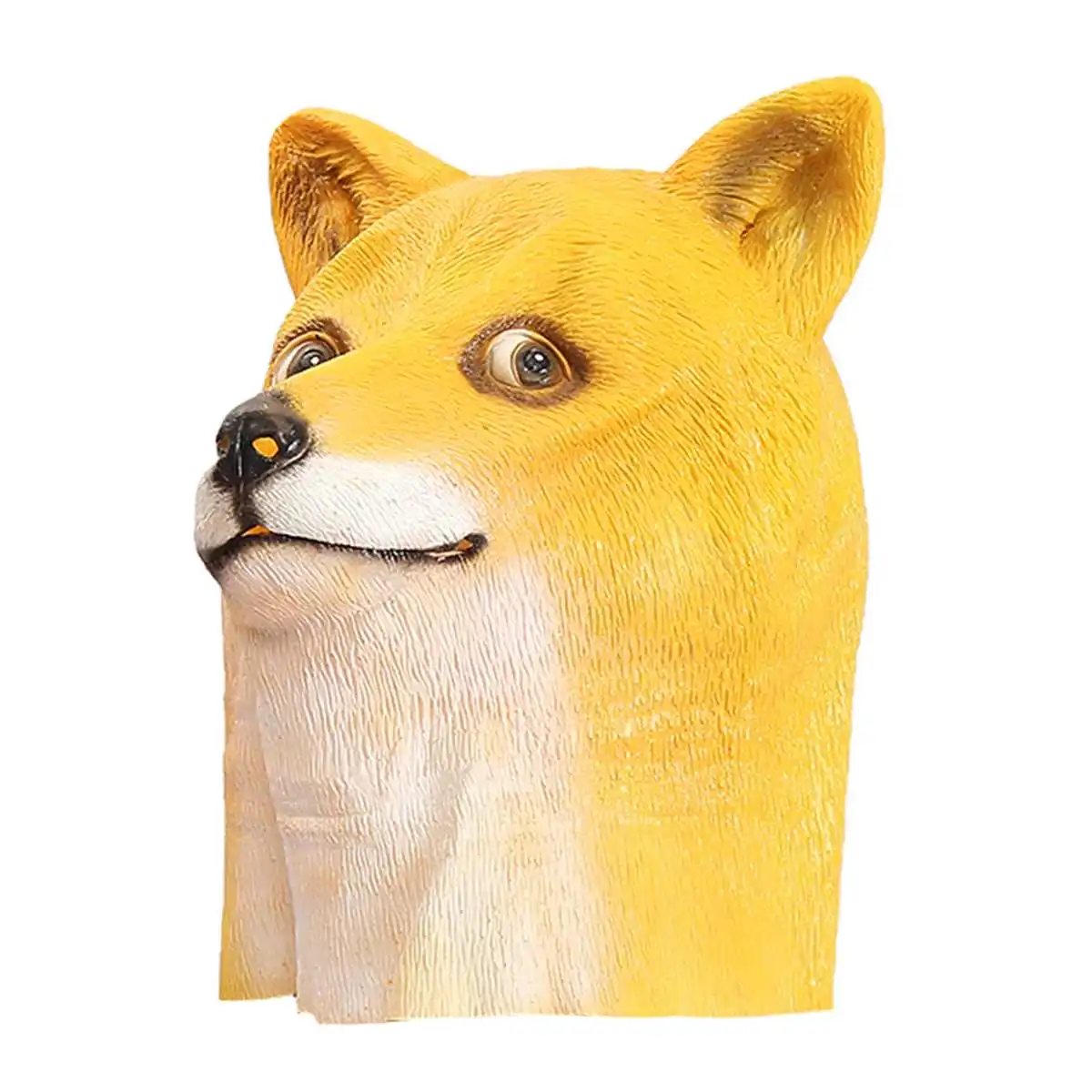 Смешные желтые маски собак смешные виниловые Doge Полный головной маски Cospaly маскарадное платье собака карнавал вечерние сумасшедшие маски Хэллоуин маска