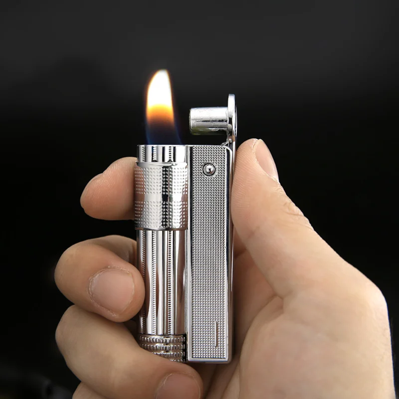Austrian Cigarette Style Old Cotton Oil Flint Petrol Lighters Old