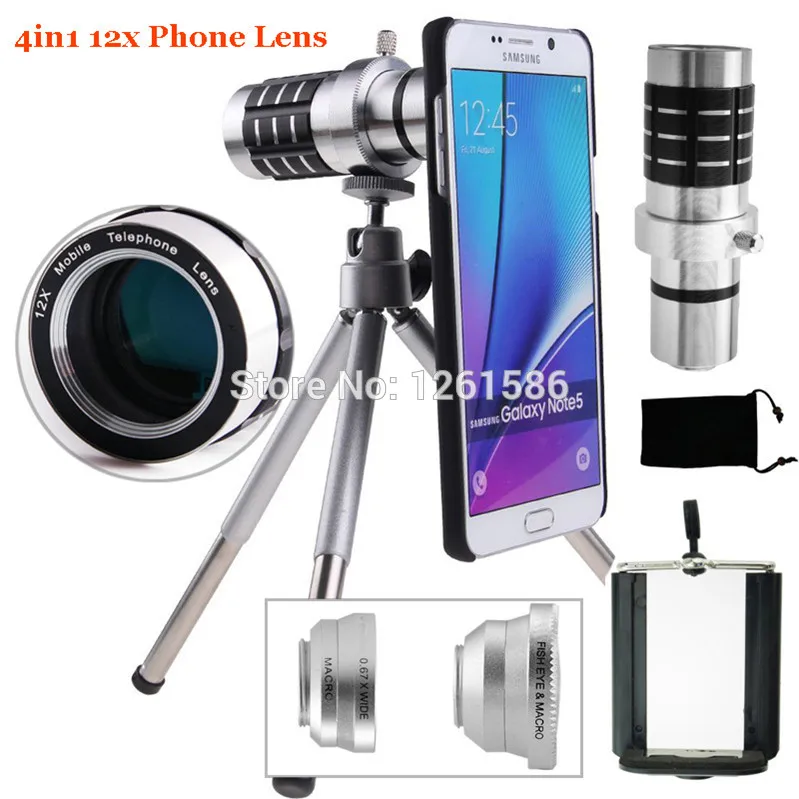 

9 Piece Camera Self Kit:AWESOME 3 Lenses+12X Optical Tripod Telescope Lens+Phone Case For Samsung Galaxy S9 S7 S8 S6 Edge PLUS