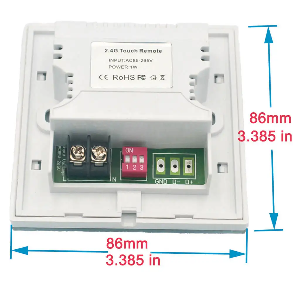 DIY 2,4 г беспроводной настенный сенсорный панель smart led RGB контроллер вход AC90-260V для RGB Светодиодные полосы 2-pack