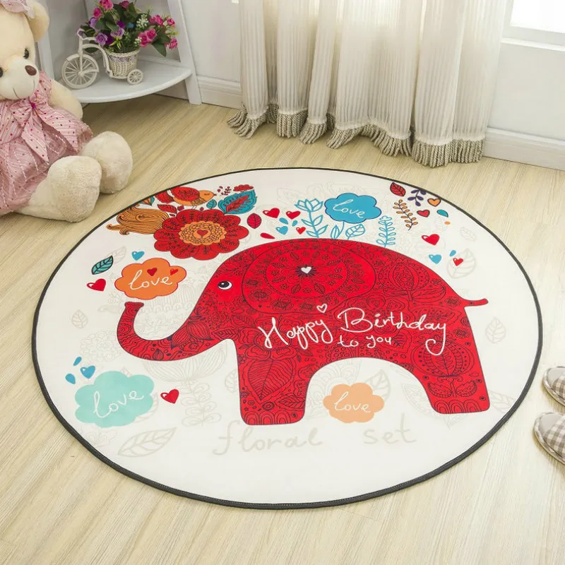 WINLIFE Round Cartoon Style Kids Carpets Anti-Skid Rugs For Bedroom/Bathroom Competer Chair Mats Cute Animals Rugs WINLIFE Round Cartoon Style Kids Carpets Anti-Skid Rugs For Bedroom/Bathroom Competer Chair Mats Cute Animals Rugs