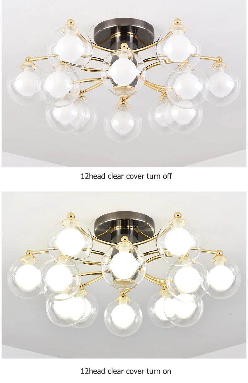 Современная гостиная люстра на потолок Скандинавское стекло потолочный светильник с шарами светильник глобальная потолочная лампа/Освещение для дома в помещении