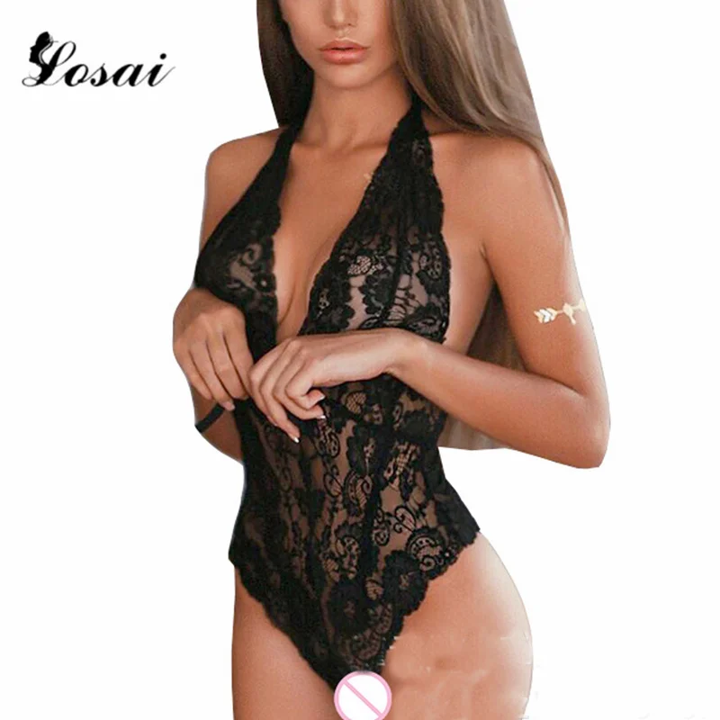 

Sexy Bodysuit Women 2019 Floral Embroidery Hollow Out Lace Bodysuits Ladies Black White Red Jumpsuit Summer Overalls Rompers