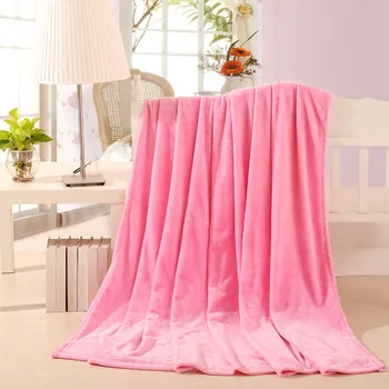 

High quality 100% wool blanket summer solid color super warm soft blanket