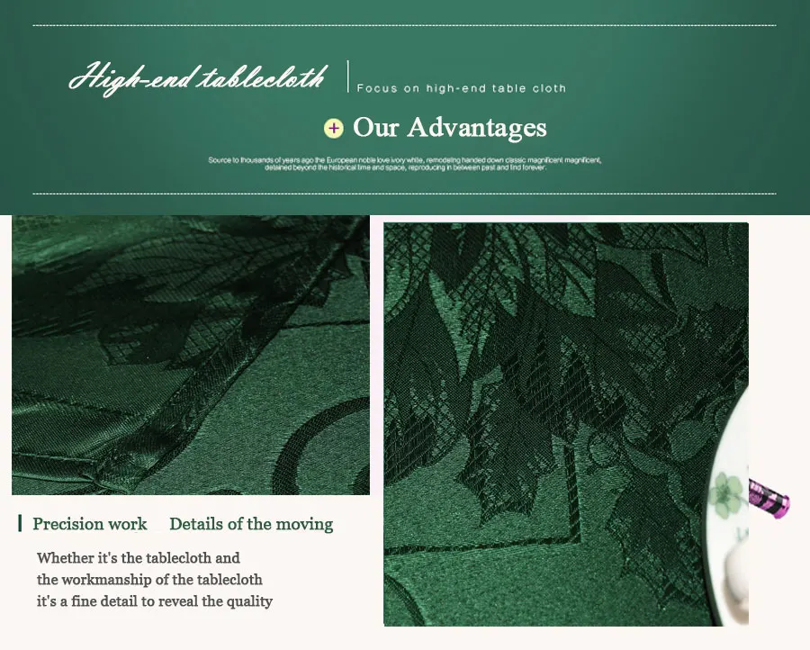 Stylish Table Cover Green Leaves Pattern Design  _01