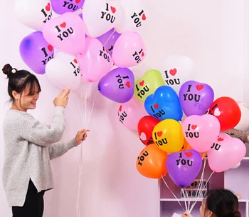 

10pcs/pack Romantic Love Heart Toy 10 inch Birthday Latex Party Balloon Toy Inflatable Cartoon Hat Children Party Toy