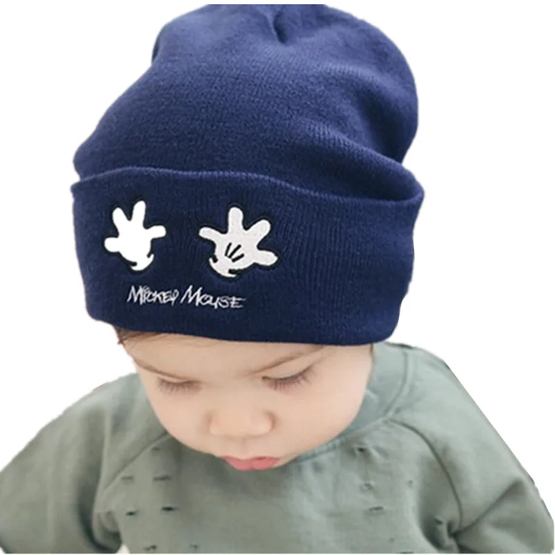 Europe selling autumn winter wool cap baby palm embroidery Children hedging hats cartoon hand kids beanies boys girls warm hat