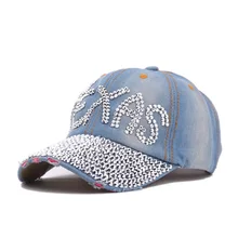 Модная хлопковая джинсовая кепка s Женская бейсбольная кепка со стразами джинсовая летняя кепка джинсовая Снэпбэк Кепка s джинсовые береты Кепка s! YY0500