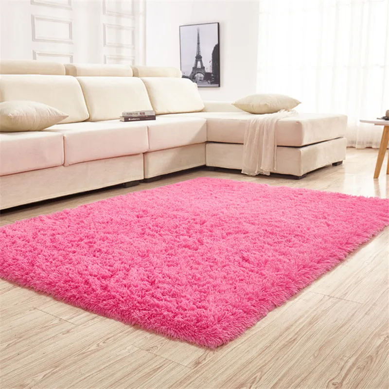 

Long hair 60cm x 120cm Thickened washed silk hair non-slip carpet living room coffee table blanket bedroom carpet yoga rugs