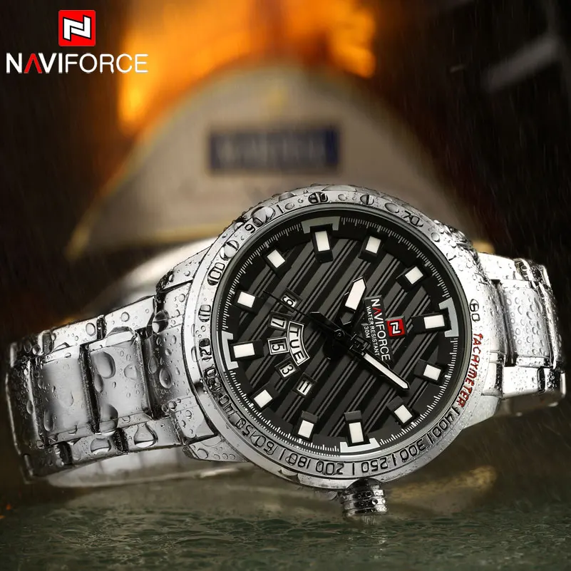 Часы NAVIFORCE мужские спортивные водонепроницаемые аналоговые