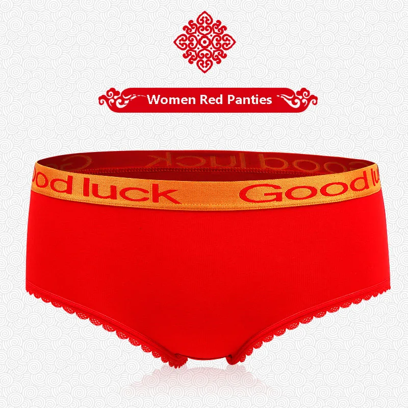 WLSD нижнее белье для пар красные мужские боксеры мягкие хлопковые женские трусы красные для удачи сексуальные мужские женские трусы для мужчин и женщин - Цвет: Women Red