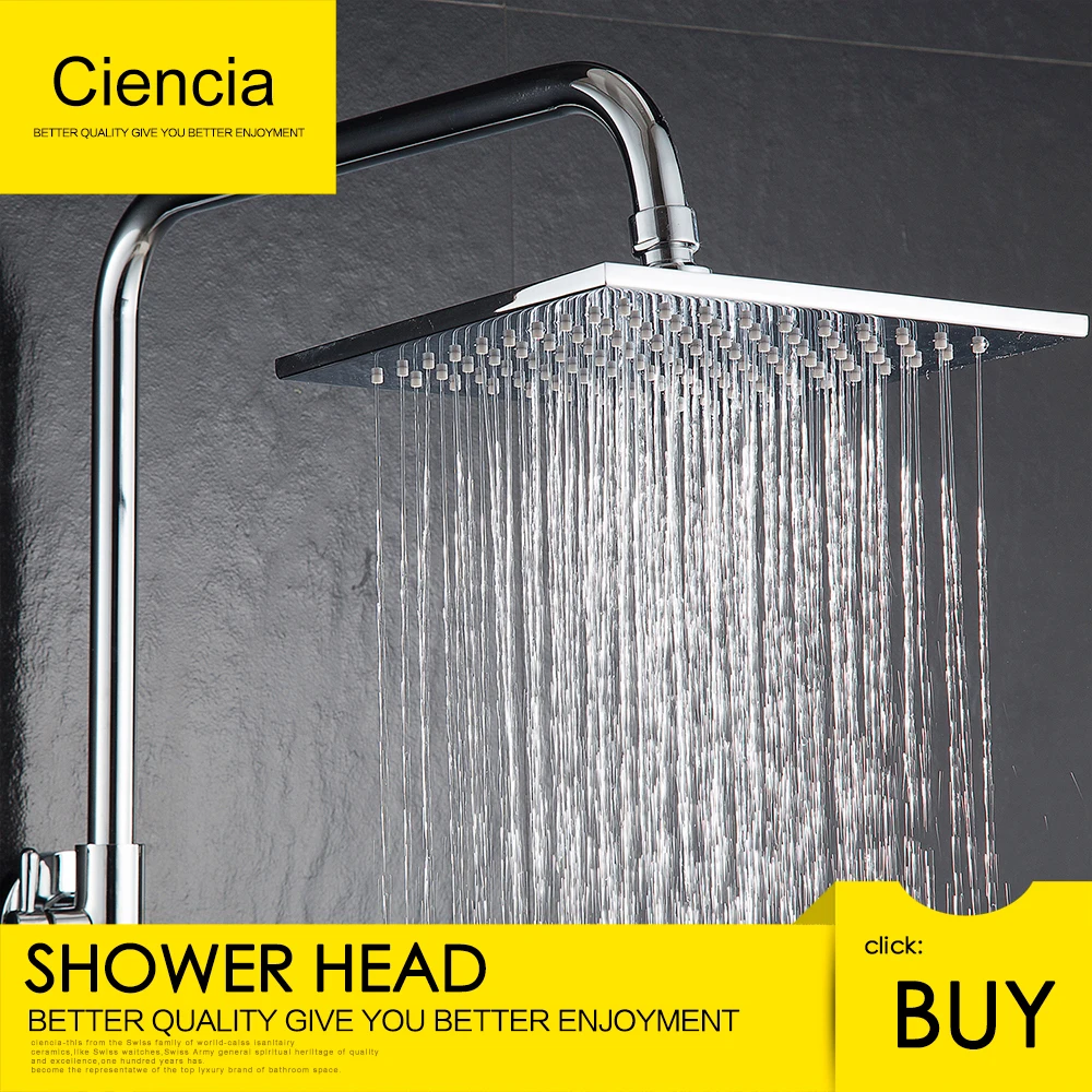 Free Shippingbrass Chrome 8 Inches Square Rain Shower Head Pressuried