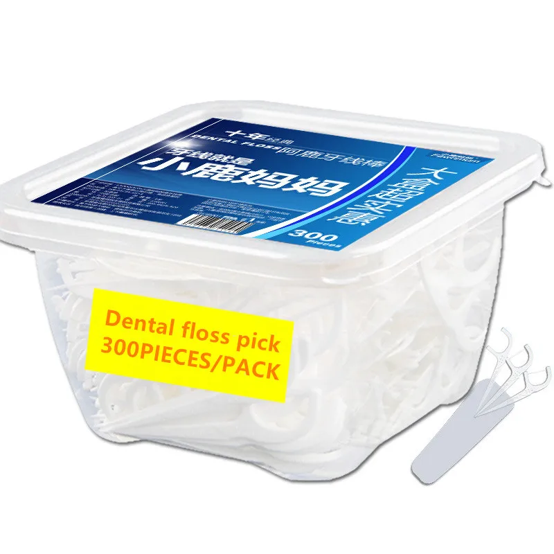 300 Pieces/Pack Dental Floss Pick Family Package Interdental Brush