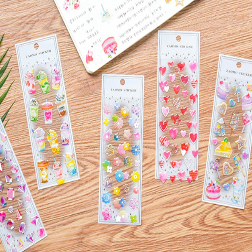 

1pcs/lot New Hot Stamping Dream Epoxy Crystal Diary Transparent Stickers Decoration Scrapbooking DIY Sticker Stationery