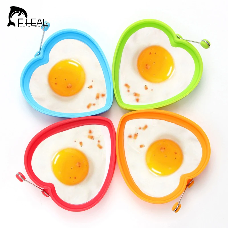 FHEAL New 1PC 100 Food Grade Round Silicone Egg Rings Nonstick