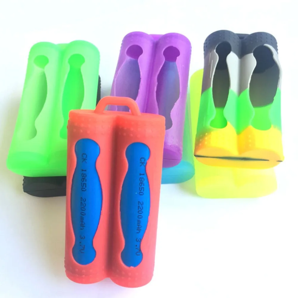 

40pcs/lot Mini Soft Colorful Silicone Case Protective Skin Two Node/Single Node Cover Storage Bag For 2 x 18650 Battery