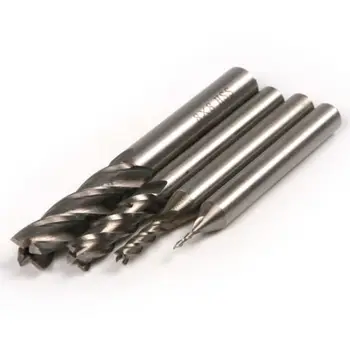 

4pcs Diameter 1mm 3mm 6mm 8mm HSS 2/4 Flute Milling Cutter End Mills Bit Edge