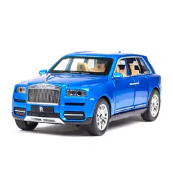 1:24 литая под давлением модель автомобиля Rolls Royce Cullinan роскошная модель автомобиля SUV звук и свет тянет назад автомобиль для детей 6 дверей