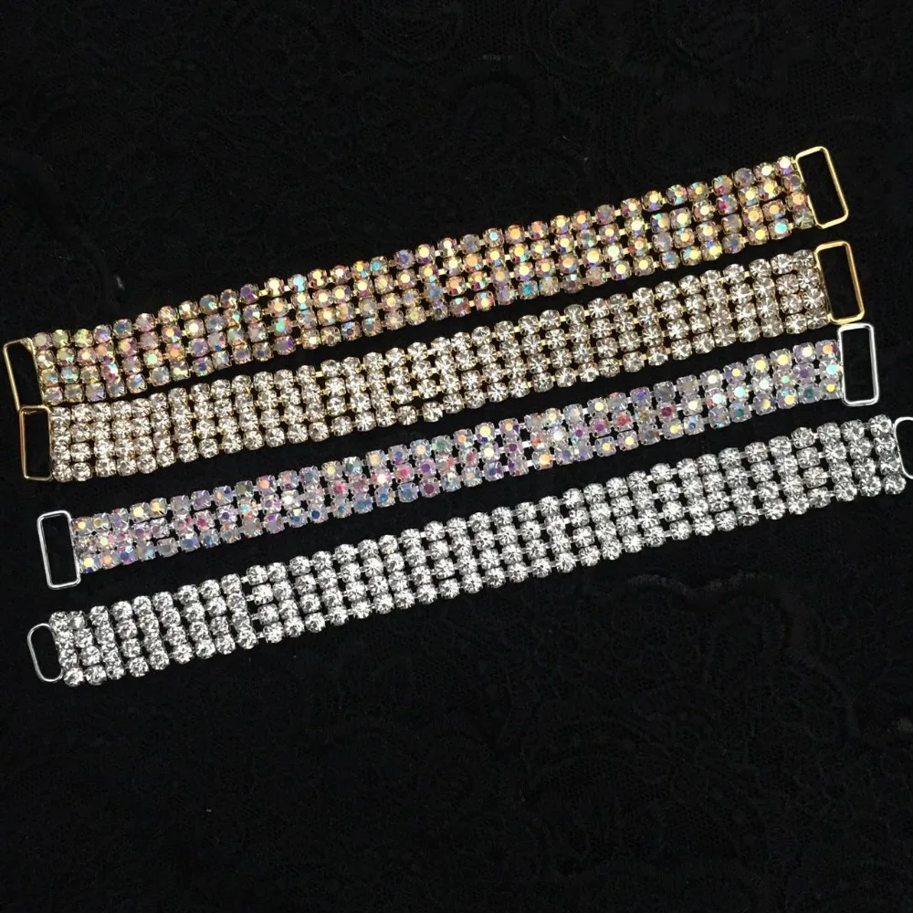 

1 Piece 4 Rows 16cm Beautiful Bikini Connector Crystal Rhinestone Buckle