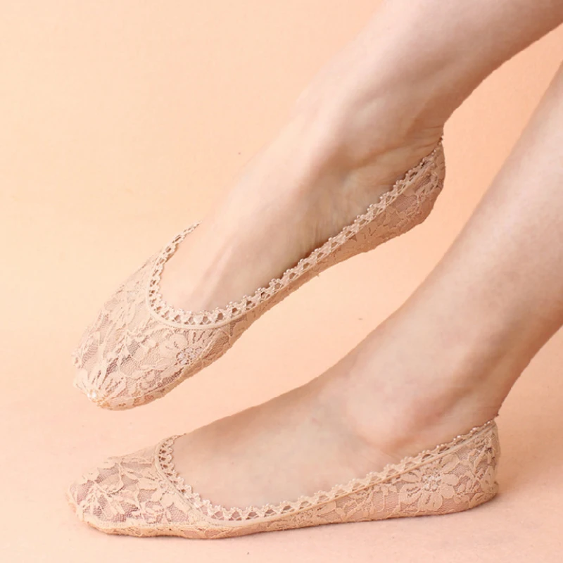 

Sale Transparent Soft Low Invisible Lace Socks EUR 35-38 Ped Short Women Summer Slippers Female Hollow Out Boat Socks