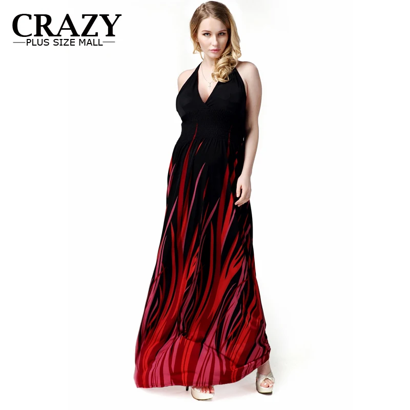 

Big Size 5XL 6XL 7XL Summer Dresses 2019 Fashion Bohemia Ice Silk Sexy V-neck Plus Size Beach Dress Maxi Dress For Big Women
