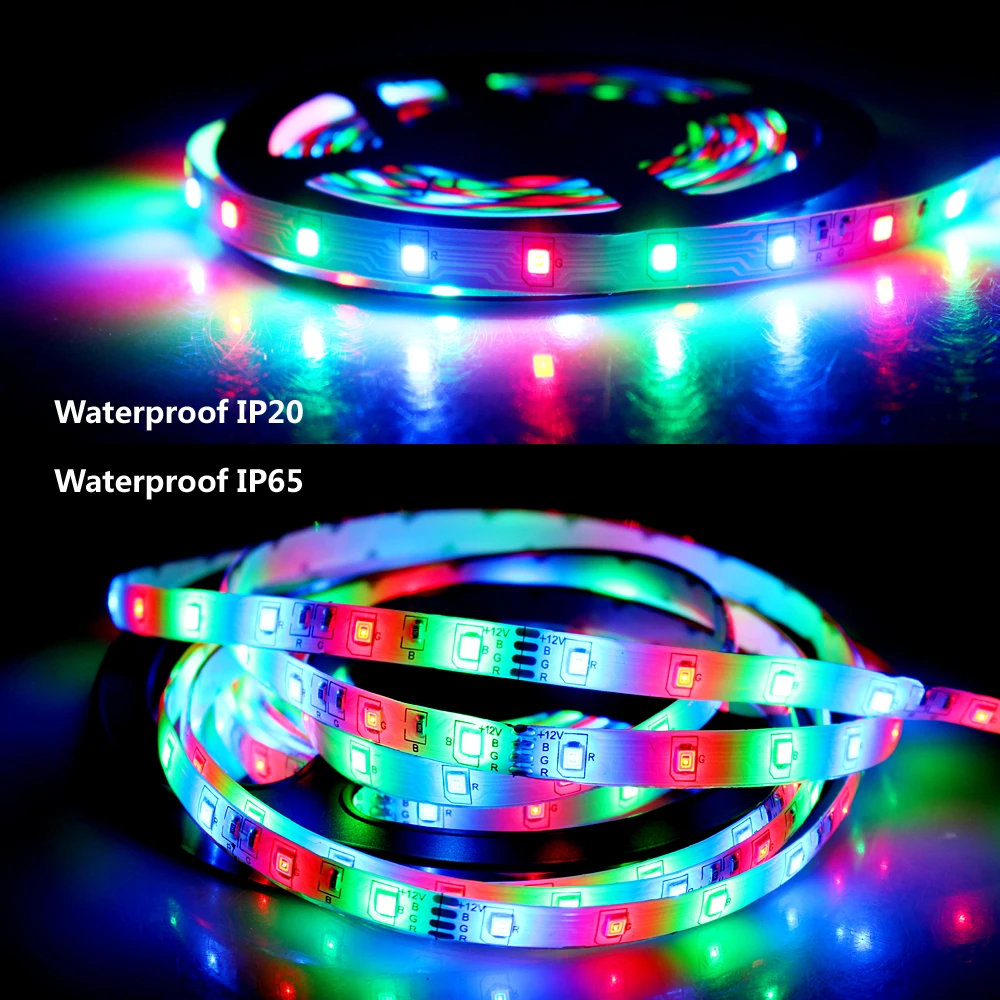 10 м 5 м светодиодная Rgb лента Водонепроницаемая SMD 2835 60 светодиодов/м Tiras Led Rgb 12 В непроницаемая светодиодная Rgb полоса света ИК пульт дистанционного управления и контроллер