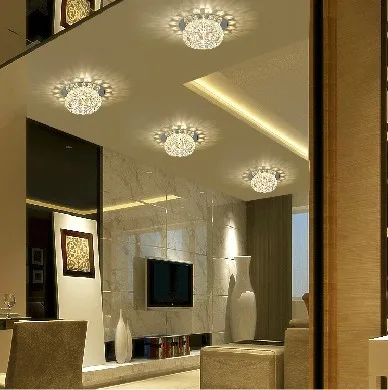 3 Вт хрустальные светильники светодиодные потолочный светильник коридор освещения лампы для украшения дома нержавеющей стали LED гостиная