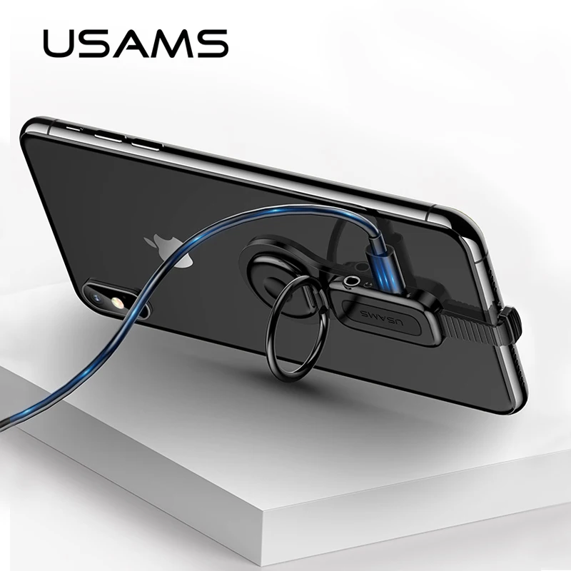

USAMS OTG for iphone charger adapter 3.5mm audio adapter phone holder 2 in 1 Lightning adapter mini OTG for iphone adapter
