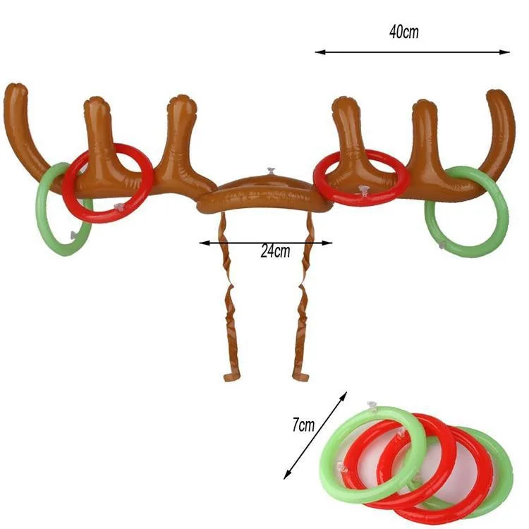 Надувной олень Рождественская шляпа кольцо из оленьего рога Toss Праздничная Вечеринка игра игрушки для детей diy kit 20