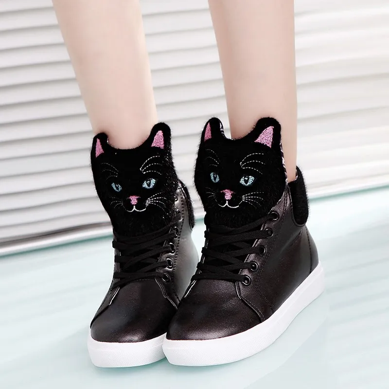 

2017 spring and summer new small white shoes small cat head shoes high school Korean students casual shoes