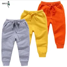 Venta al por menor, pantalones de algodón para 2-10 años, muchachos sólidos, pantalones deportivos casuales para niñas, pantalones deportivos para correr, pantalones para niños(China)