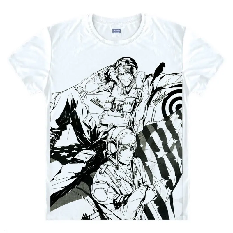 

Hetalia Axis Powers T-Shirt Japan, North Italy Shirt colorful T shirts Anime Accessories awesome shirt Print Womens T-Shirts A