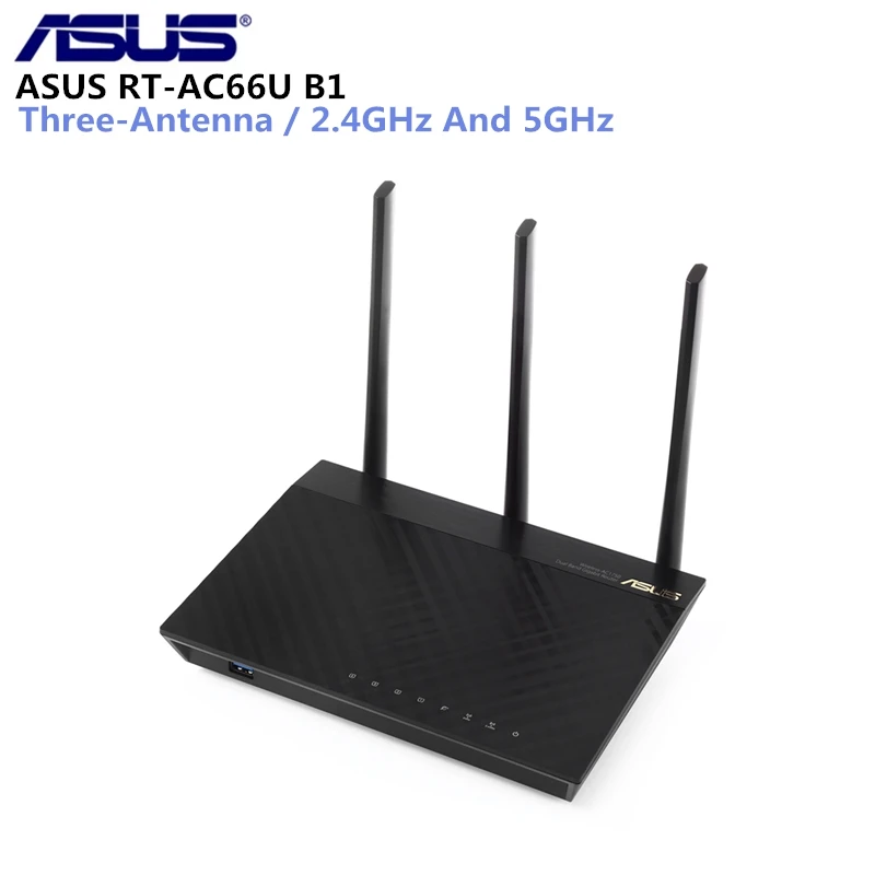 ASUS RT-AC66U B1 маршрутизатор 2,4G/5G Dual-Band Wi-Fi маршрутизатор Беспроводной AC1750 4-Порты и разъёмы Gigabit Router IEEE 802.11ac/A/B/N маршрутизатор