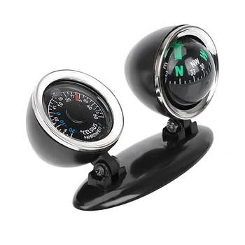 

LEEPEE Car Ornaments Car-styling Guide Ball 2 in 1 Vehicle Automotive Accessories Direction Dashboard Ball Compass Thermometer