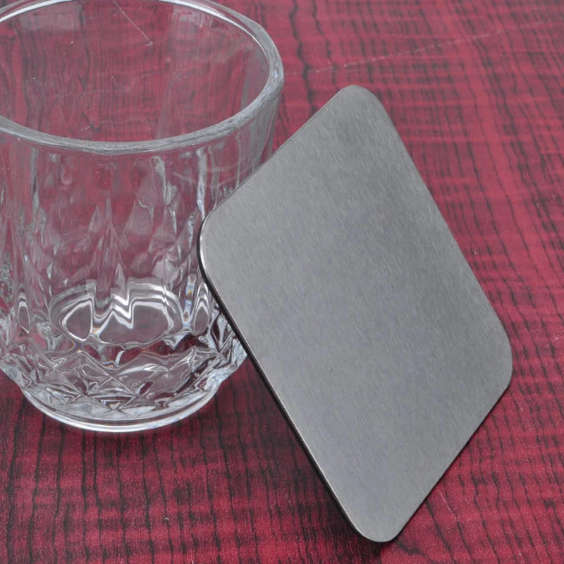 

Newest design Aluminum desk set Decor Mug Bottle square Pad Coffee Placemat for your home/hotel/office cup holder