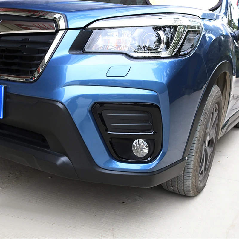 

For Subaru Forester SK 2019 Exterior Car-styling Black Front Fog Light Decoration Cover Trim