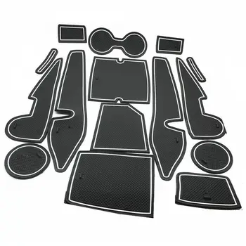 

For Toyota Corolla Altis 2014 2015 2016 car inner Groove Gate Slot Armrest Storage Rubber non-slip mats mat door pad cup 15pcs