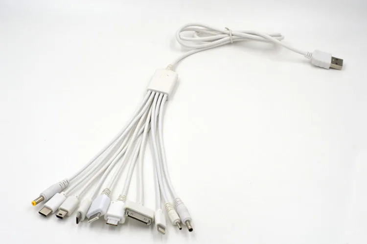 

1 to 10 Phone Cable Cord 1M 10 in 1 universal usb cables for mobile phones multi charger line For iPhone5 6 7 8 Samsung HUAWEI