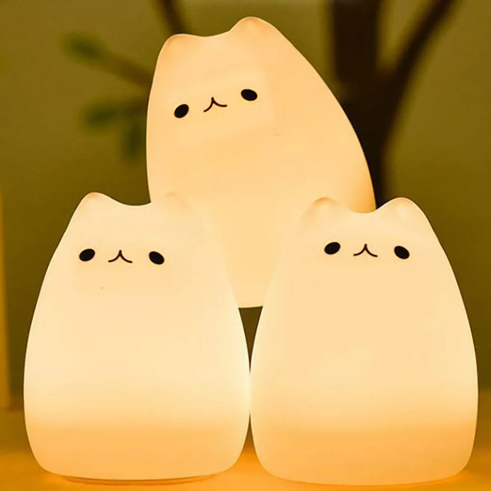 USB Rechargeable Colorful LED Children Animal Night Light Lamp