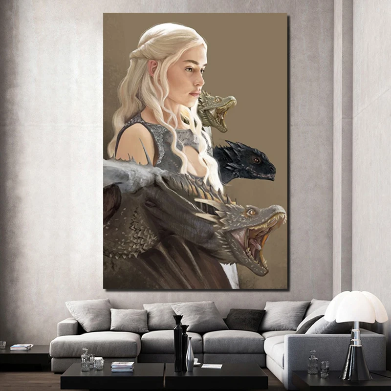 

Game Of Thrones Daenerys Canvas Painting Prints Living Room Home Decoration Artwork Modern Wall Art Oil Painting Posters Picture