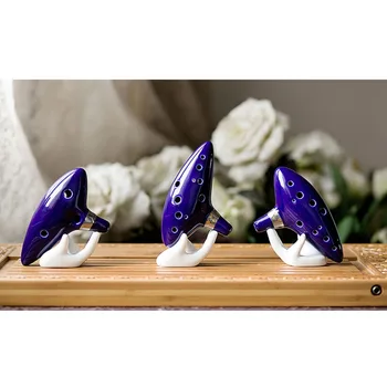 

2018 Hot 12 Hole Ocarina Ceramic Alto C Legend of Zelda Ocarina Flute Blue Instrument free shipping