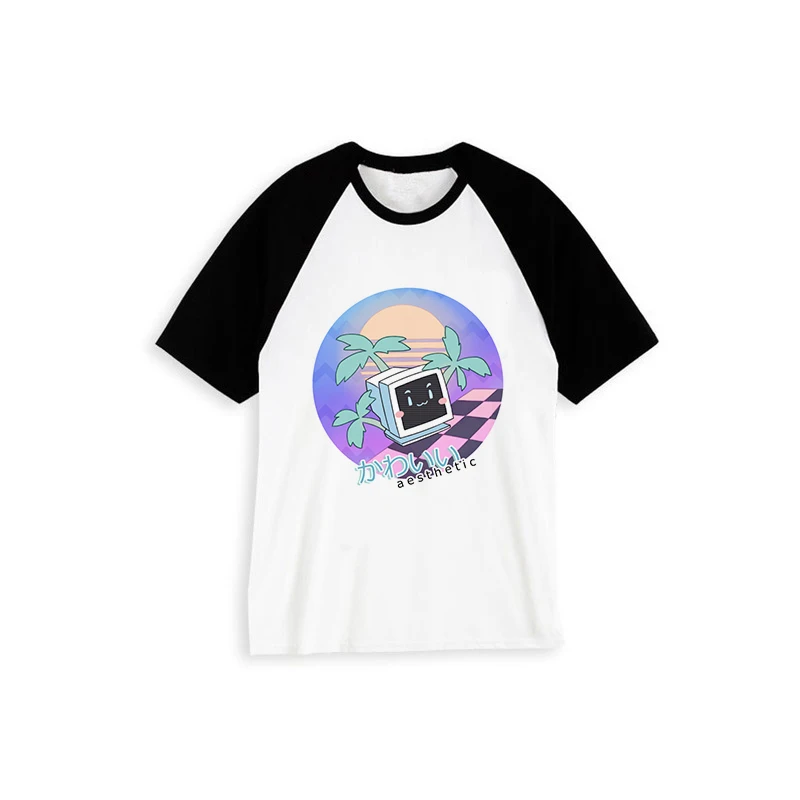 

2018 Vaporwave T-shirt Men Japan Vaporwave Aesthetic Vapor Wave T Shirt Men Fashion Tshirt Boy Short Sleeve Tee Shirt Man Women