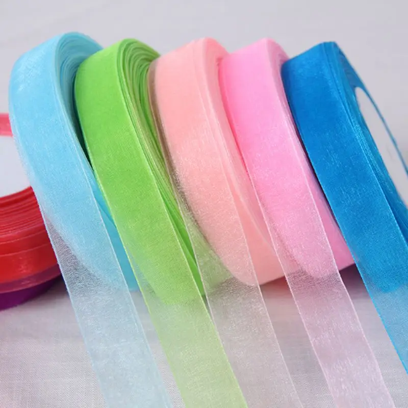 

wedding decoration fabric organza ribbon fabric home textile gift package decoration 2cm in width 45 meters/roll O31
