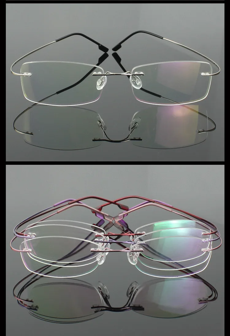 TOptical, модные титановые очки для близорукости, без оправы, с памятью, квадратные очки, оптическая оправа, очки для мужчин и женщин, дизайнерские, 9 цветов