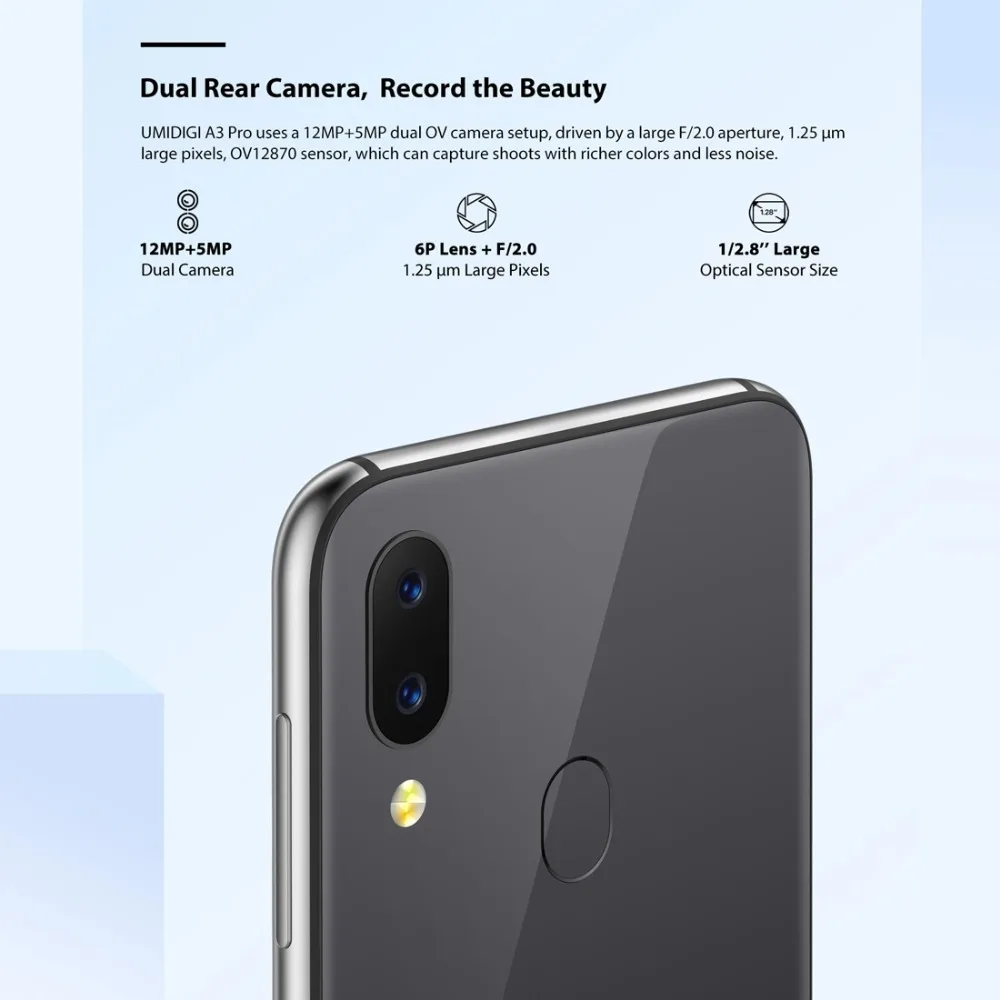 UMIDIGI A3 Pro Global Band 5.7"19:9 FullScreen smartphone 3GB+32GB Quad core Android 8.1 12MP+5MP Face Unlock Dual 4G Cell phone poco best camera phone