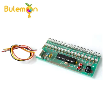 

MCU Adjustable Display Pattern LED VU Meter Level Indicator Amplifier Audio 16 LED Dual Channel Green lamp light DC 8V to 12V